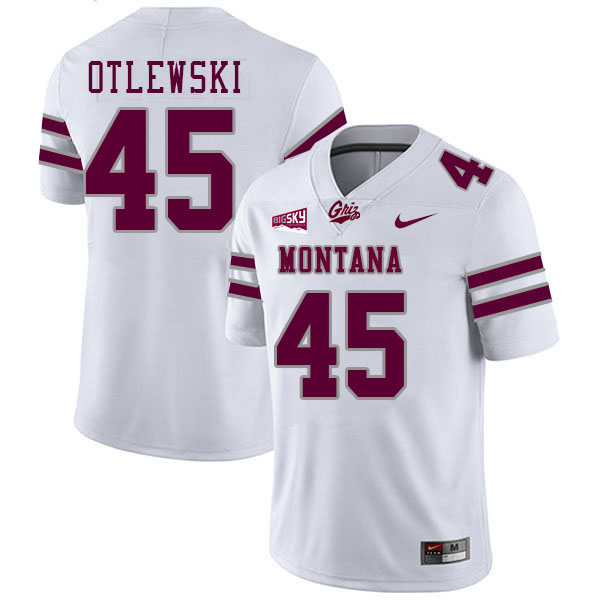 Caleb Otlewski Montana Grizzlies Jersey,Montana Grizzlies #45 Caleb Otlewski Jersey-White